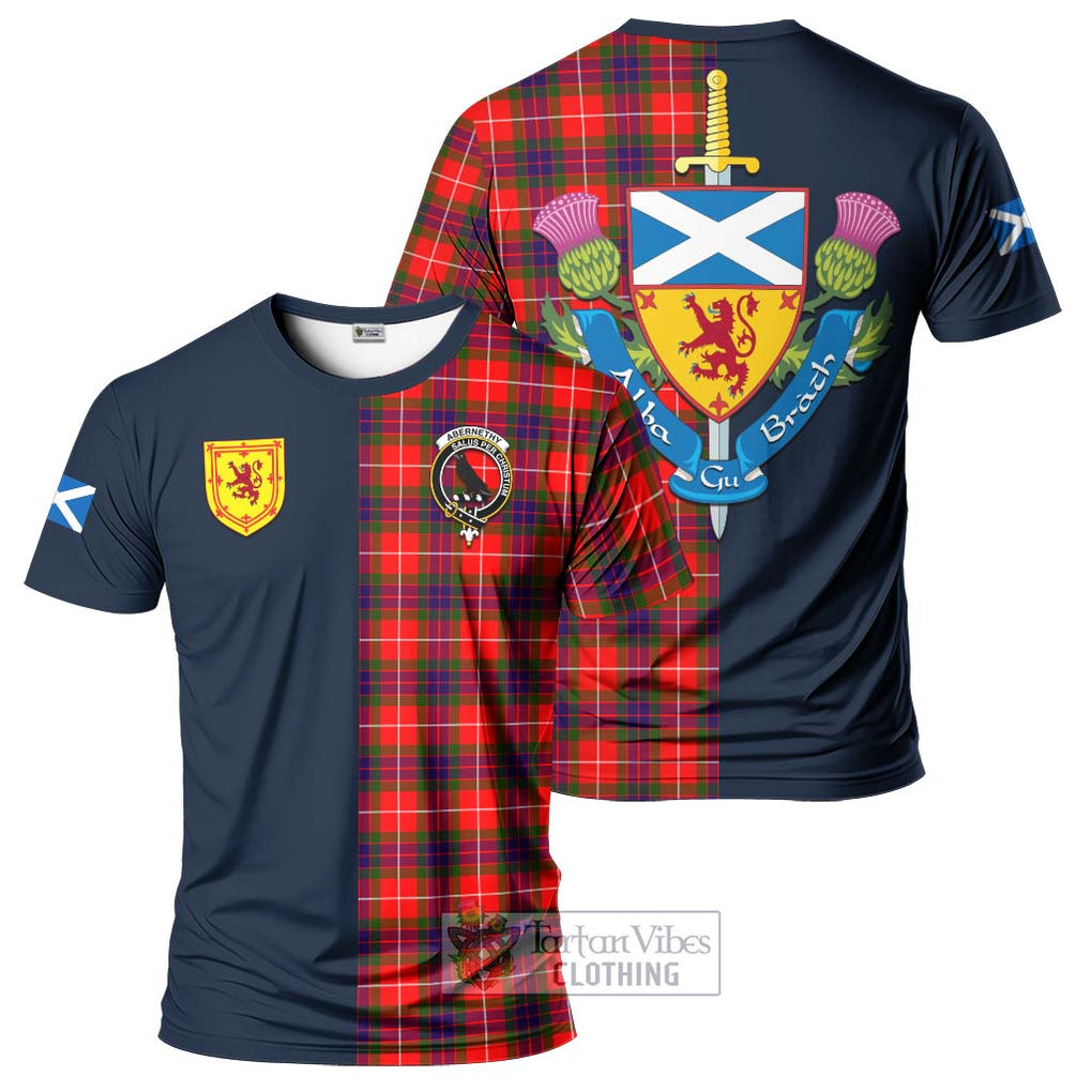 Abernethy Tartan T-Shirt Alba with Scottish Lion Royal Arm Half Style Kid's Shirt - Tartan Vibes Clothing