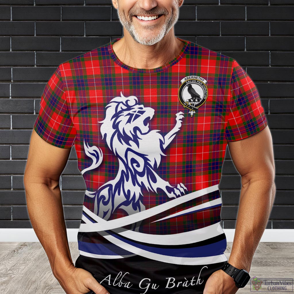 Abernethy Tartan T-Shirt with Alba Gu Brath Regal Lion Emblem Kid's Shirt - Tartan Vibes Clothing