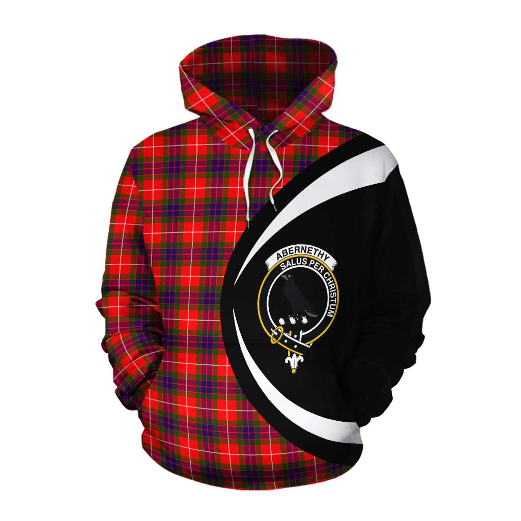 Abernethy Tartan Cotton Hoodie with Family Crest Circle Style Pullover Hoodie XS - Tartan Vibes Clothing
