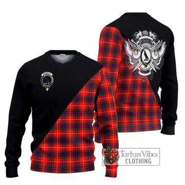 Abernethy Tartan Ugly Sweater with Family Crest and Military Logo Style Unisex - Tartan Vibes Clothing
