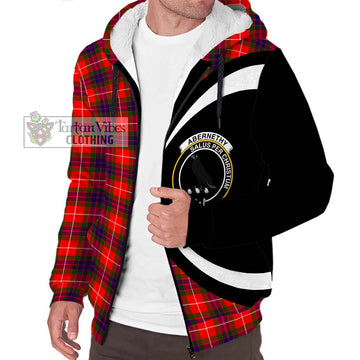 Abernethy Tartan Sherpa Hoodie with Family Crest Circle Style Unisex S - Tartan Vibes Clothing