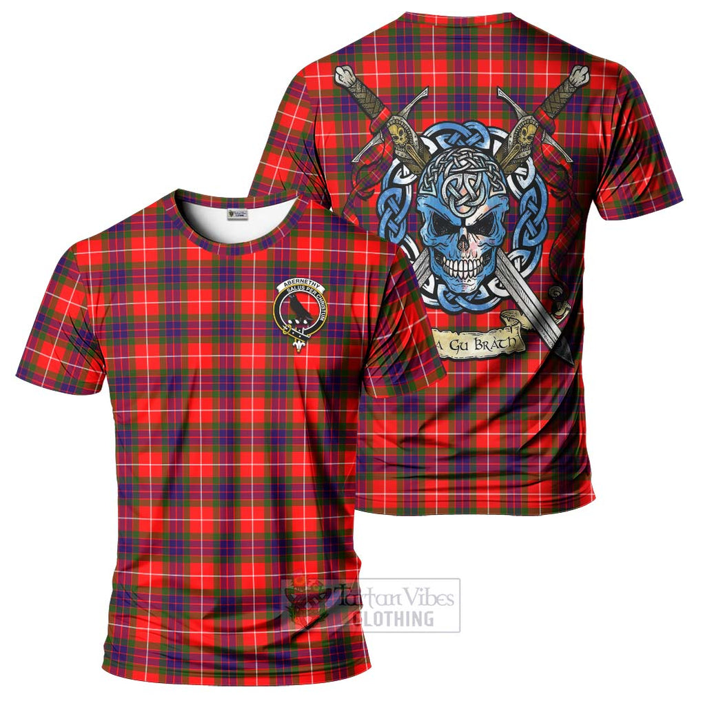 Abernethy Tartan T-Shirt with Family Crest Celtic Skull Style Kid's Shirt - Tartan Vibes Clothing