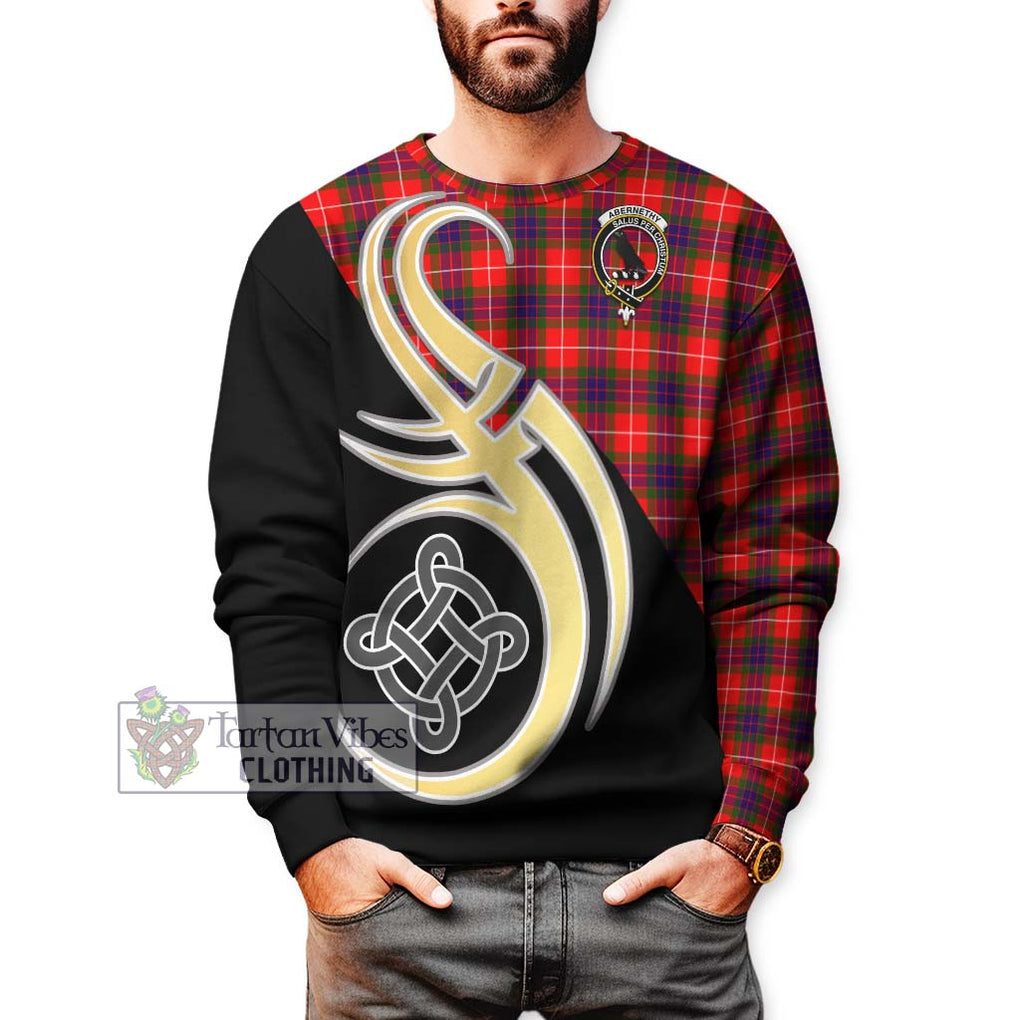 Abernethy Tartan Sweatshirt with Family Crest and Celtic Symbol Style Unisex - Tartan Vibes Clothing