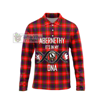 Abernethy Tartan Long Sleeve Polo Shirt with Family Crest DNA In Me Style Unisex - Tartan Vibes Clothing