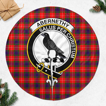 Abernethy Tartan Christmas Tree Skirt with Family Crest - Tartanvibesclothing