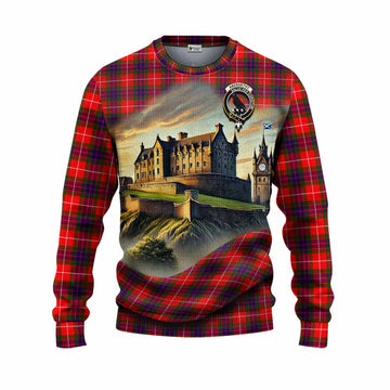 Abernethy Tartan Family Crest Knitted Sweater with Scottish Ancient Castle Style Unisex - Tartan Vibes Clothing