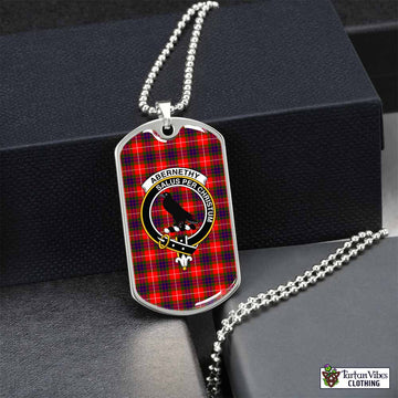 Tartan Vibes Clothing Abernethy Tartan Dog Tag Necklace with Family Crest