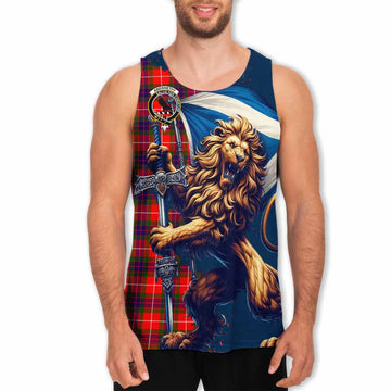 Abernethy Tartan Family Crest Men's Tank Top with Scottish Majestic Lion Men - Tartan Vibes Clothing