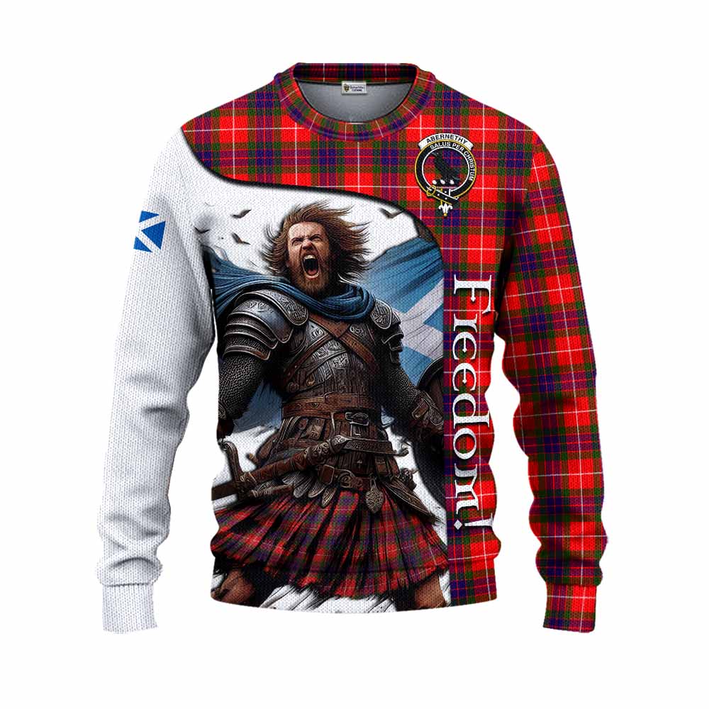 Tartan Vibes Clothing Abernethy Crest Tartan Knitted Sweater Inspired by the Freedom of Scottish Warrior