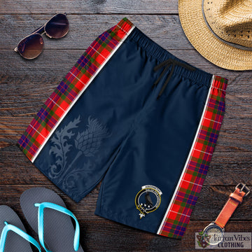 Abernethy Tartan Men's Shorts with Family Crest and Scottish Thistle Vibes Sport Style