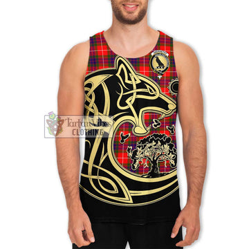 Abernethy Tartan Men's Tank Top with Family Crest Celtic Wolf Style Men - Tartan Vibes Clothing