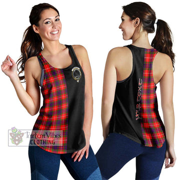 Abernethy Tartan Women's Racerback Tanks with Family Crest and Half Of Me Style 4XL - Tartan Vibes Clothing
