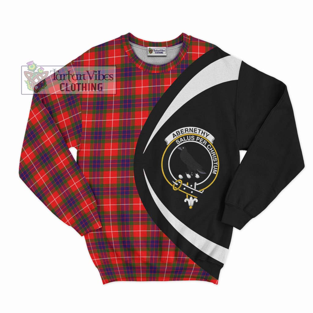 Abernethy Tartan Sweatshirt with Family Crest Circle Style Unisex - Tartan Vibes Clothing