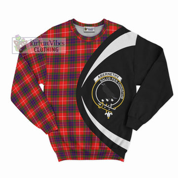 Abernethy Tartan Sweatshirt with Family Crest Circle Style Unisex - Tartan Vibes Clothing