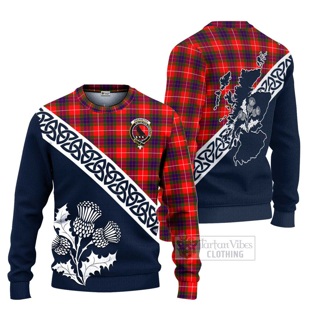Abernethy Tartan Ugly Sweater Featuring Thistle and Scotland Map Unisex - Tartan Vibes Clothing
