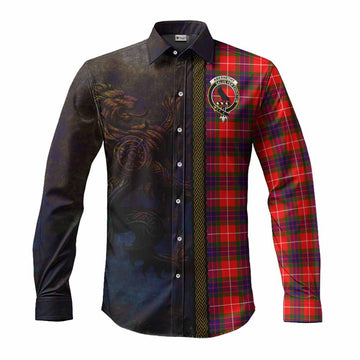 Abernethy Tartan Family Crest Long Sleeve Button Shirt Alba Gu Brath Be Brave Lion Ancient Style