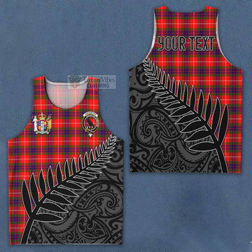 Tartan Vibes Clothing Abernethy Crest Tartan Men's Tank Top with New Zealand Silver Fern Half Style