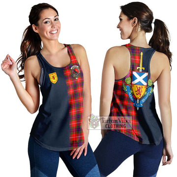 Abernethy Tartan Women's Racerback Tanks Alba with Scottish Lion Royal Arm Half Style 4XL - Tartan Vibes Clothing