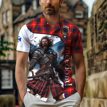 Tartan Vibes Clothing Abernethy Crest Tartan Short Sleeve Button Shirt Inspired by the Freedom of Scottish Warrior