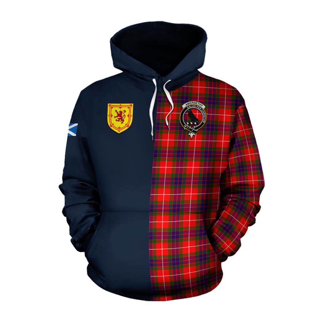 Abernethy Tartan Cotton Hoodie Alba with Scottish Lion Royal Arm Half Style Pullover Hoodie XS - Tartan Vibes Clothing