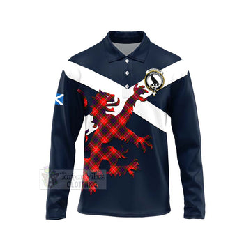 Abernethy Tartan Lion Rampant Long Sleeve Polo Shirt Proudly Display Your Heritage with Alba Gu Brath and Clan Name Unisex - Tartan Vibes Clothing