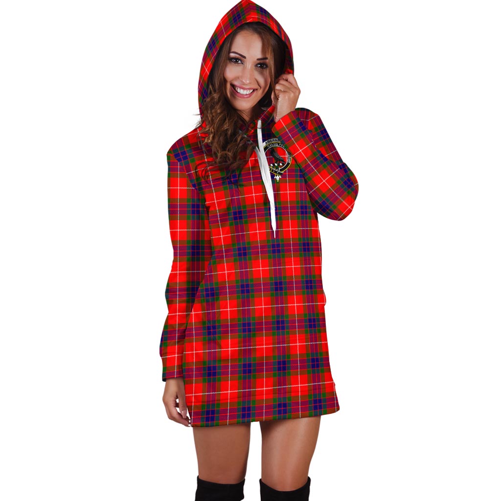 Abernethy Tartan Hoodie Dress with Family Crest - Tartan Vibes Clothing