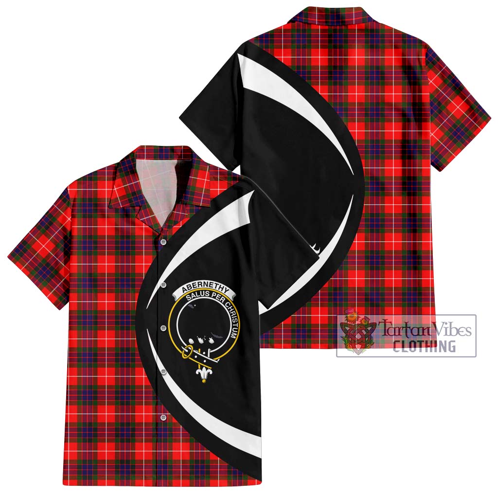 Abernethy Tartan Hawaiian Shirt with Family Crest Circle Style Kid - Tartan Vibes Clothing