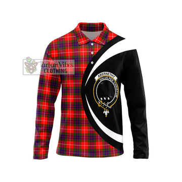 Abernethy Tartan Long Sleeve Polo Shirt with Family Crest Circle Style Unisex - Tartan Vibes Clothing