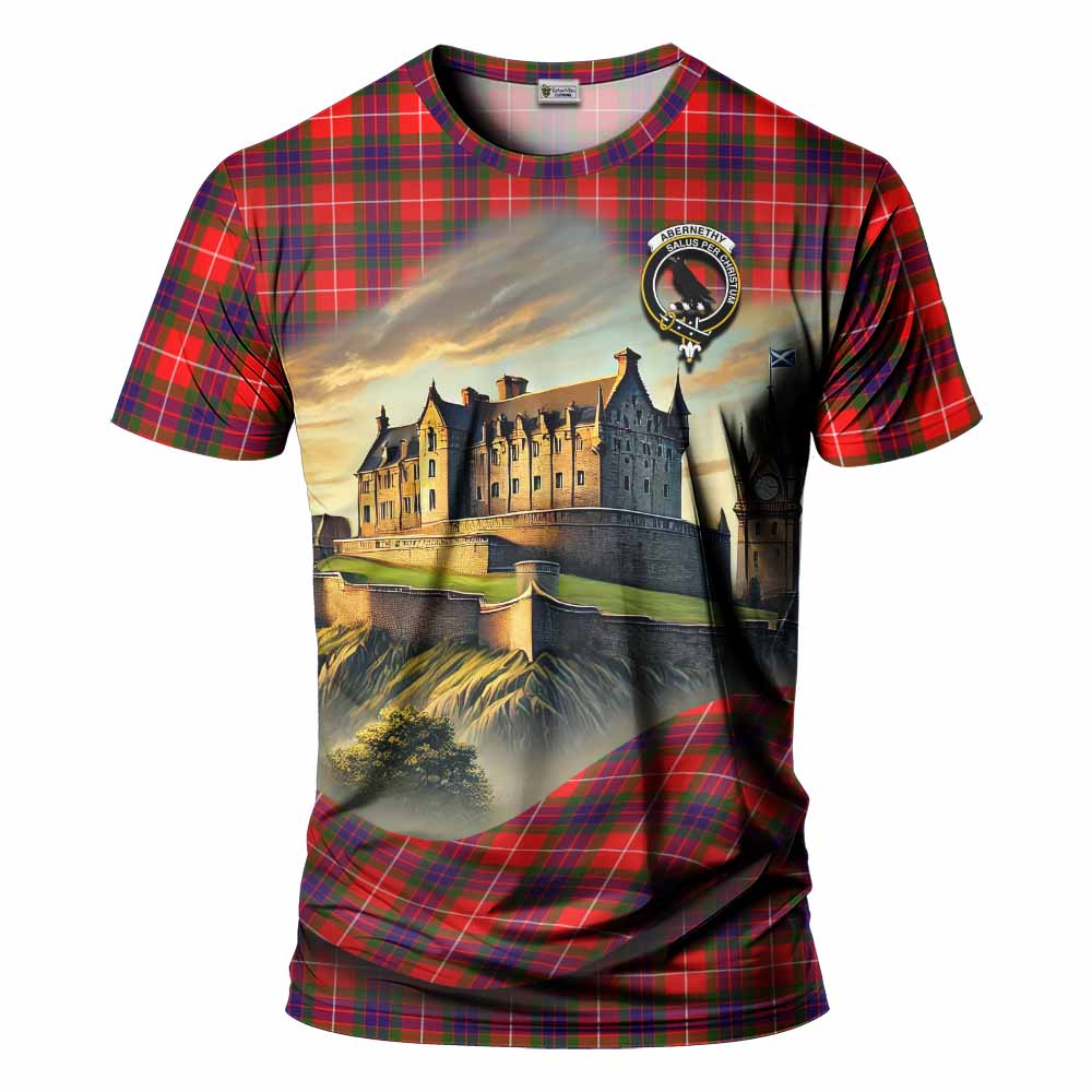 Abernethy Tartan Family Crest T-Shirt with Scottish Ancient Castle Style Kid's Shirt - Tartan Vibes Clothing