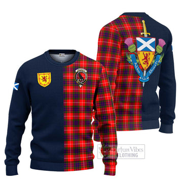 Abernethy Tartan Ugly Sweater Alba with Scottish Lion Royal Arm Half Style Unisex - Tartan Vibes Clothing