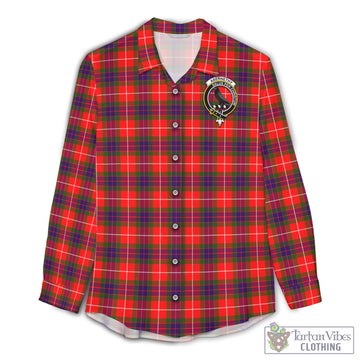Tartan Vibes Clothing Abernethy Tartan Womens Casual Shirt with Family Crest