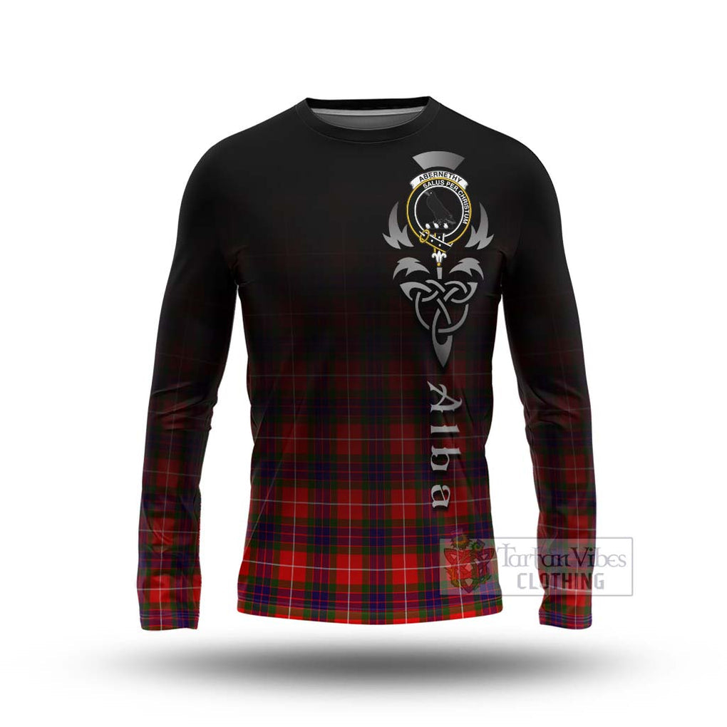 Abernethy Tartan Long Sleeve T-Shirt Featuring Alba Gu Brath Family Crest Celtic Inspired Unisex - Tartan Vibes Clothing