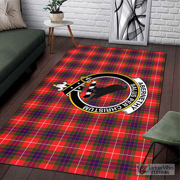 Tartan Vibes Clothing Abernethy Tartan Area Rug with Family Crest