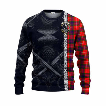 Abernethy Tartan Knitted Sweater with Family Crest Cross Sword Thistle Celtic Vibes Unisex - Tartan Vibes Clothing