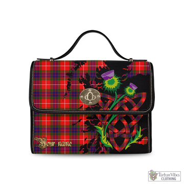 Abernethy Tartan Waterproof Canvas Bag with Scotland Map and Thistle Celtic Accents