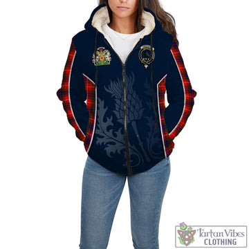 Tartan Vibes Clothing Abernethy Tartan Sherpa Hoodie with Family Crest and Scottish Thistle Vibes Sport Style