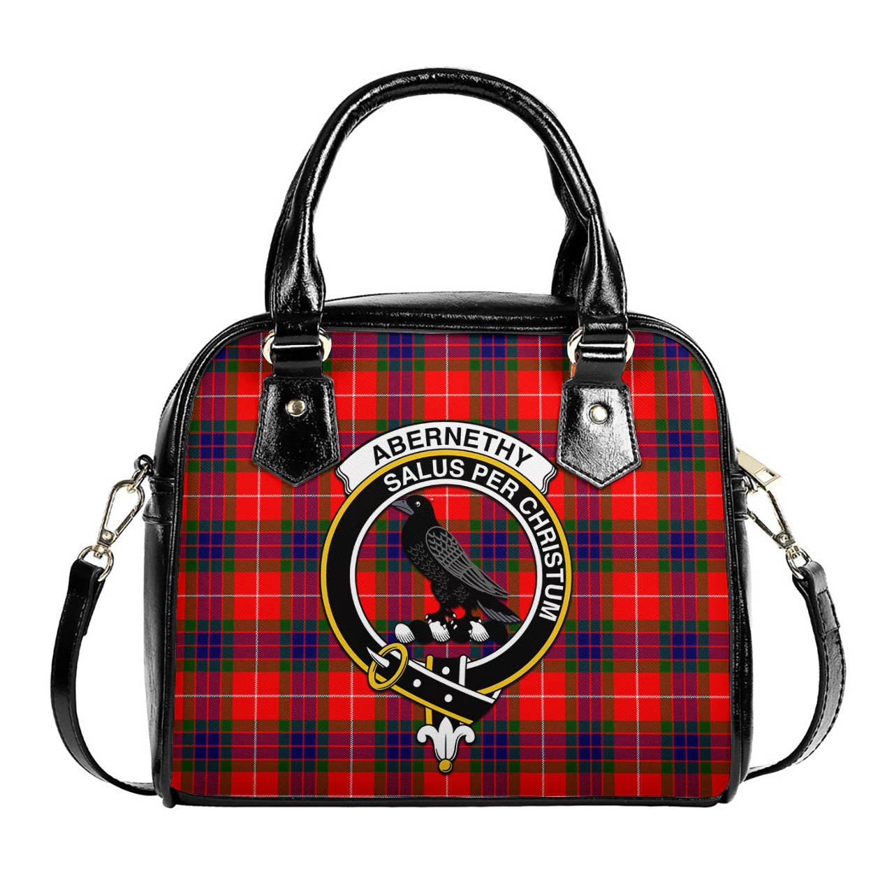 Abernethy Tartan Shoulder Handbags with Family Crest One Size 6*25*22 cm - Tartanvibesclothing
