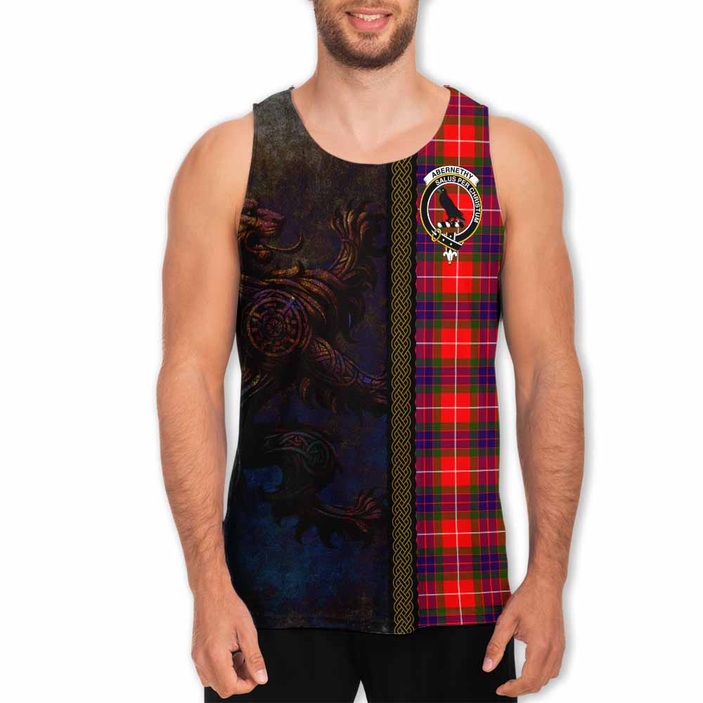 Abernethy Tartan Family Crest Men's Tank Top Alba Gu Brath Be Brave Lion Ancient Style Men - Tartan Vibes Clothing