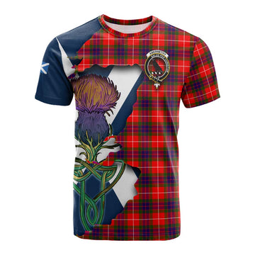 Tartan Vibes Clothing Abernethy Tartan Family Crest Cotton T-shirt Scottish Thistle Celtic Inspired