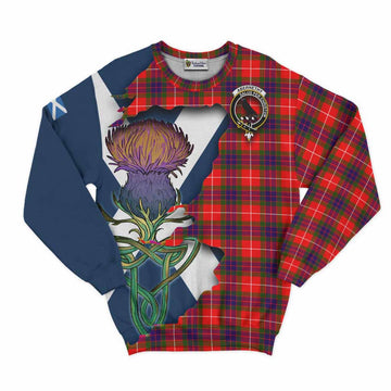 Tartan Vibes Clothing Abernethy Tartan Family Crest Sweatshirt Scottish Thistle Celtic Inspired