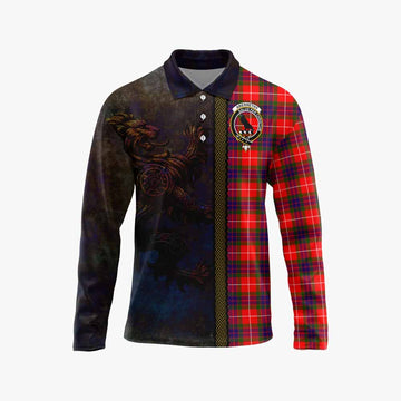 Abernethy Tartan Family Crest Long Sleeve Polo Shirt Alba Gu Brath Be Brave Lion Ancient Style