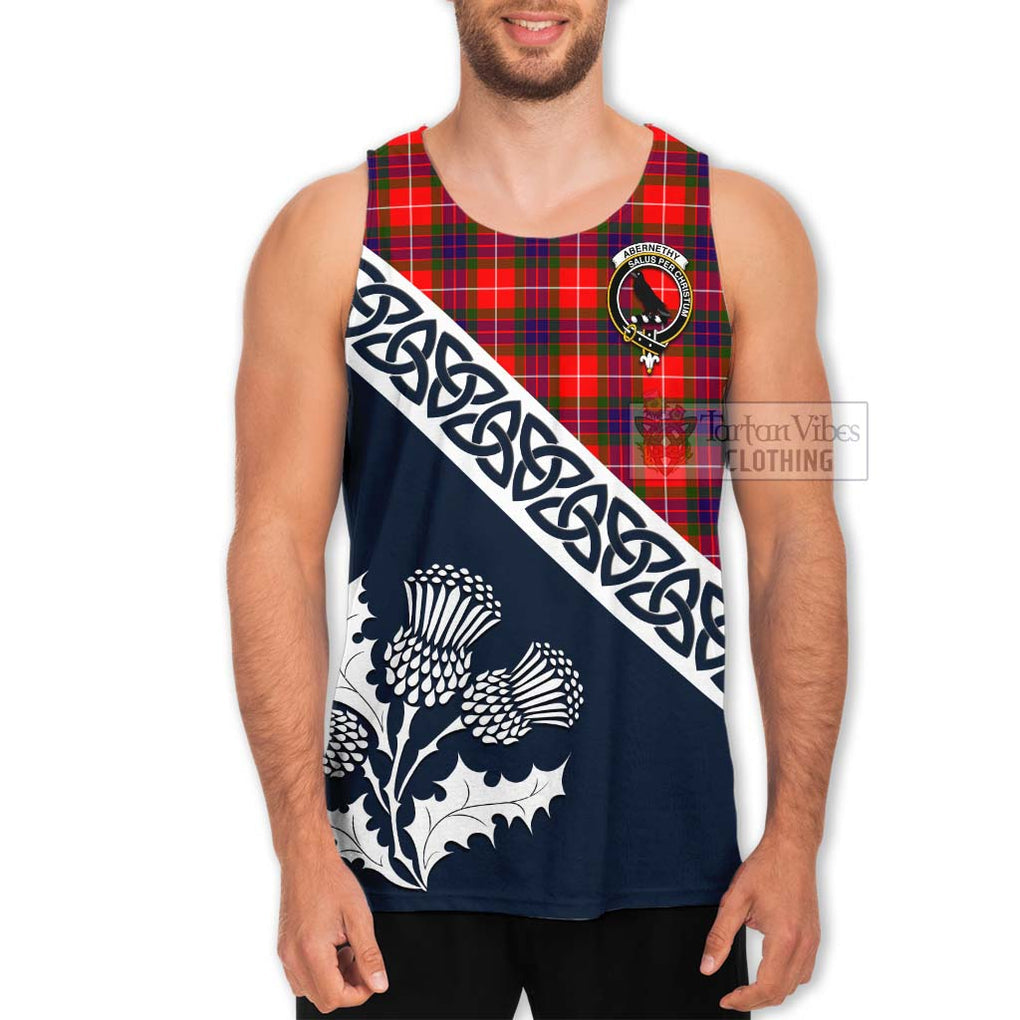 Abernethy Tartan Men's Tank Top Featuring Thistle and Scotland Map Men - Tartan Vibes Clothing