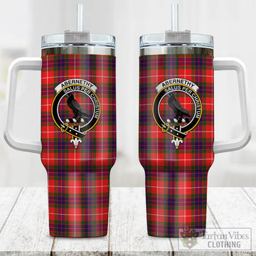 Tartan Vibes Clothing Abernethy Tartan and Family Crest Tumbler with Handle