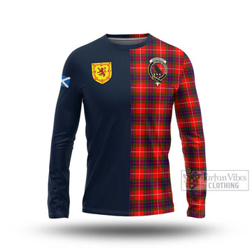 Abernethy Tartan Long Sleeve T-Shirt Alba with Scottish Lion Royal Arm Half Style Unisex - Tartan Vibes Clothing
