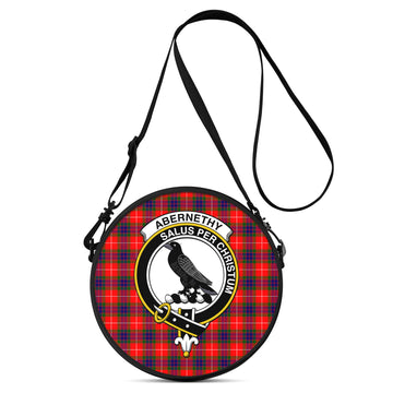 Abernethy Tartan Round Satchel Bags with Family Crest