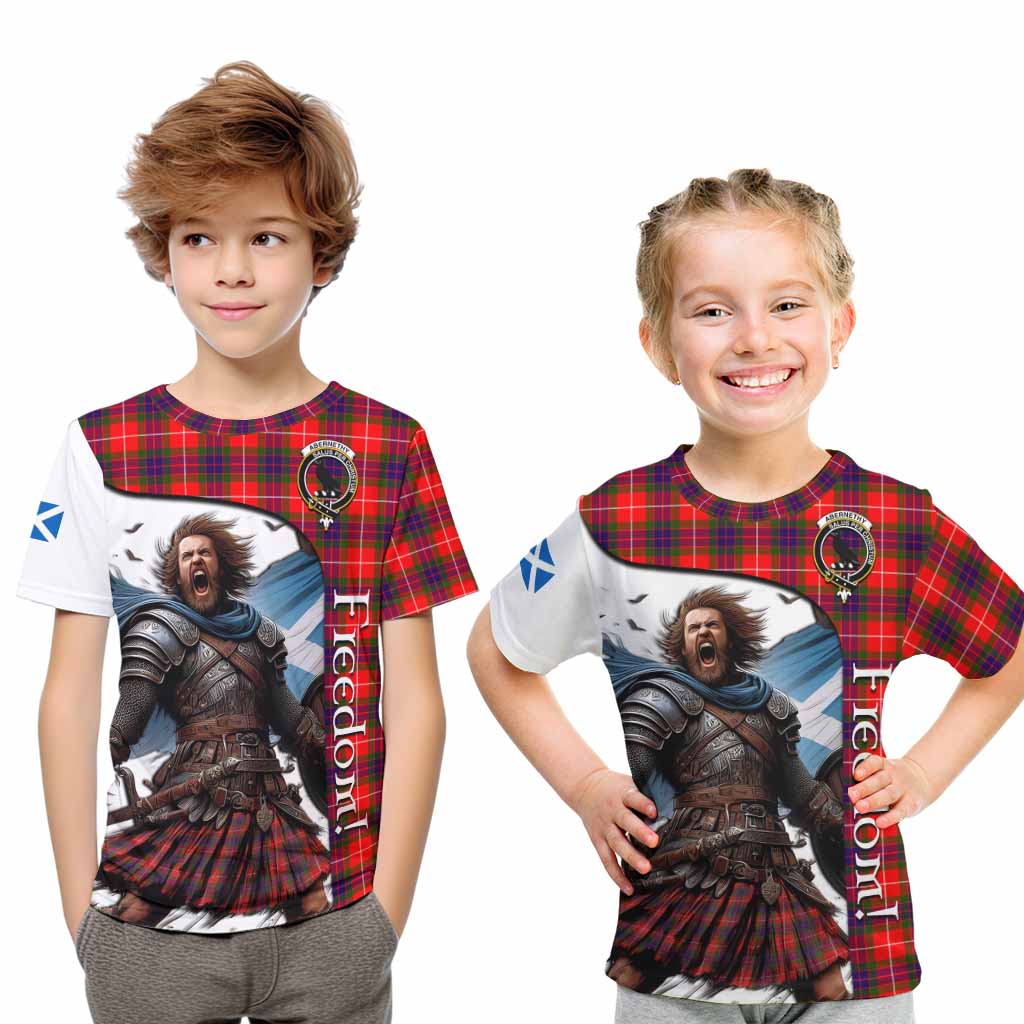 Tartan Vibes Clothing Abernethy Crest Tartan Kid T-Shirt Inspired by the Freedom of Scottish Warrior