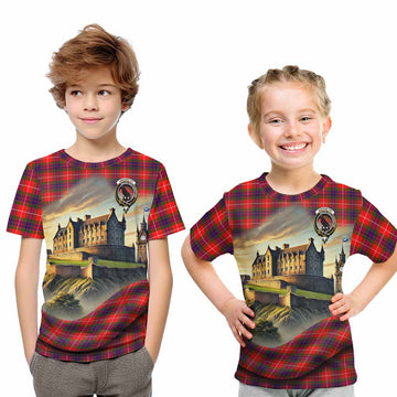 Abernethy Tartan Family Crest Kid T-Shirt with Scottish Ancient Castle Style Youth XL Size14 - Tartan Vibes Clothing