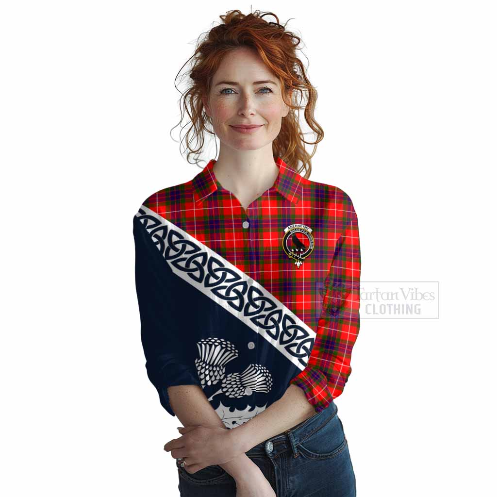 Abernethy Tartan Women's Casual Shirt Featuring Thistle and Scotland Map Female - Tartan Vibes Clothing