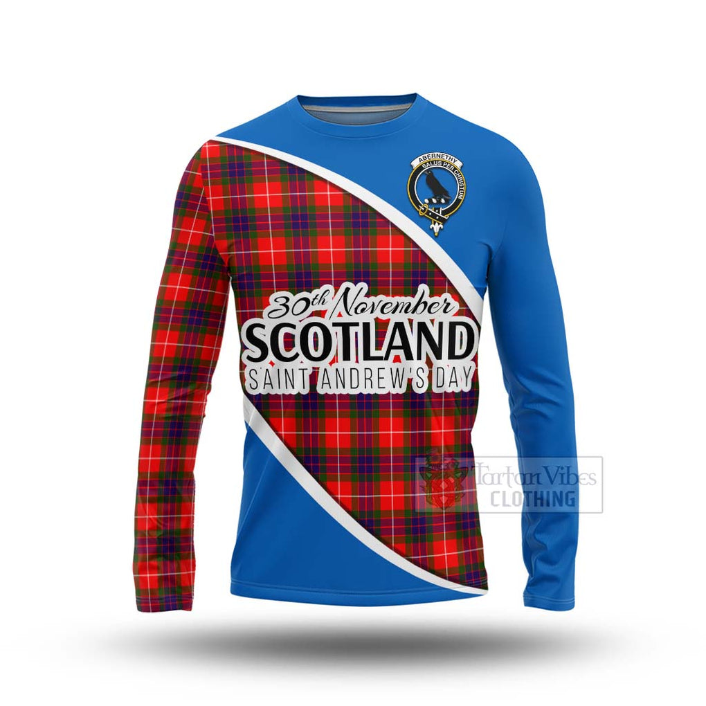 Tartan Vibes Clothing Abernethy Family Crest Tartan Long Sleeve T-Shirt Celebrate Saint Andrew's Day in Style