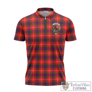 Tartan Vibes Clothing Abernethy Tartan Zipper Polo Shirt with Family Crest